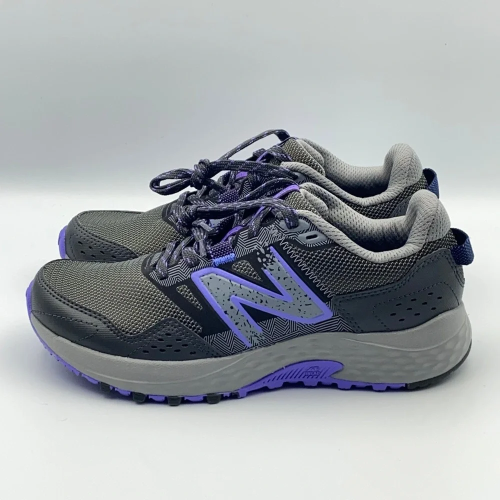 New Balance 410 V8 Trail Hiking Running Shoes Gray Purple Womens Size 6 WT410LQ8